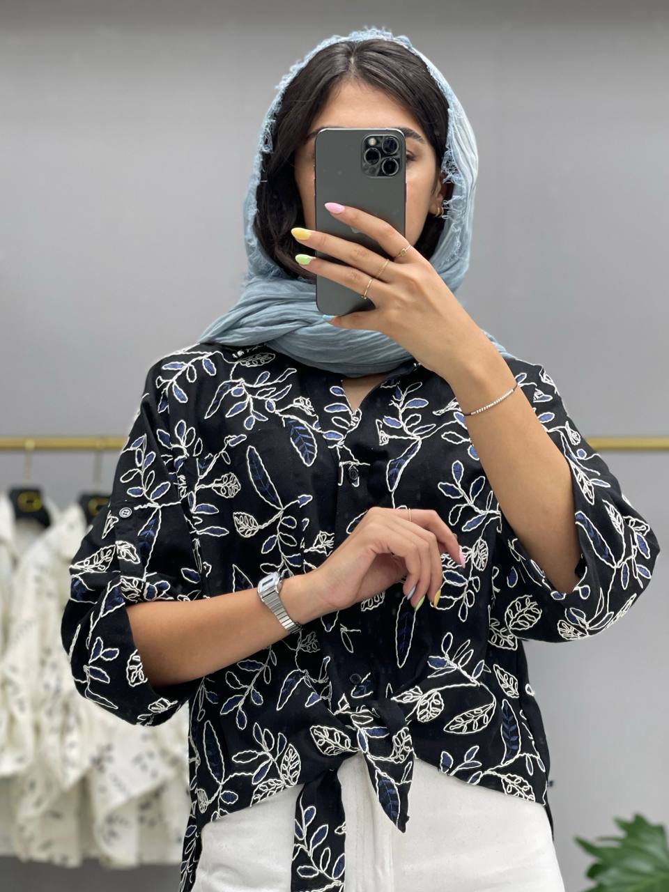 شومیز گره ای قلاب بافی کد۴۵۱۲