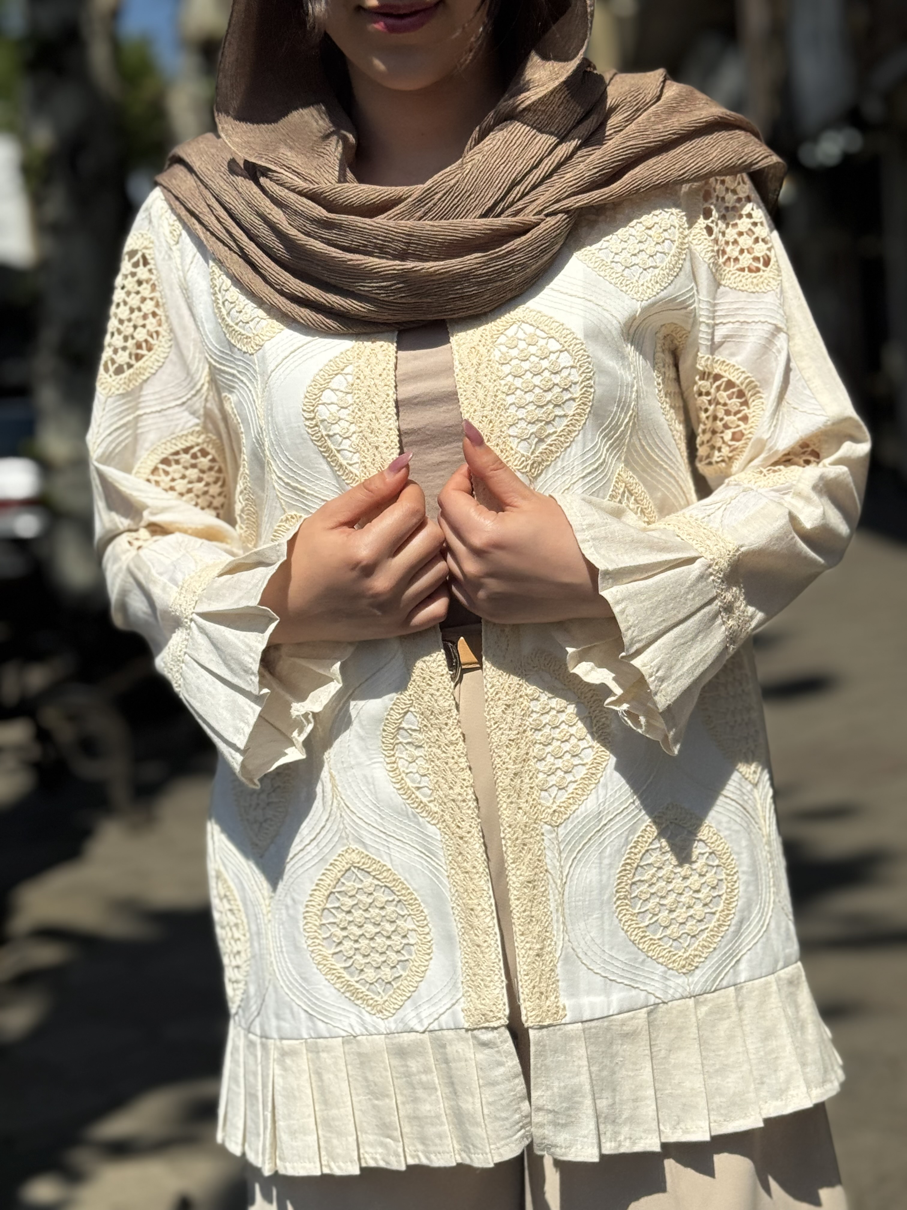 مانتو گیپور چین دار کد۳۳۱۸